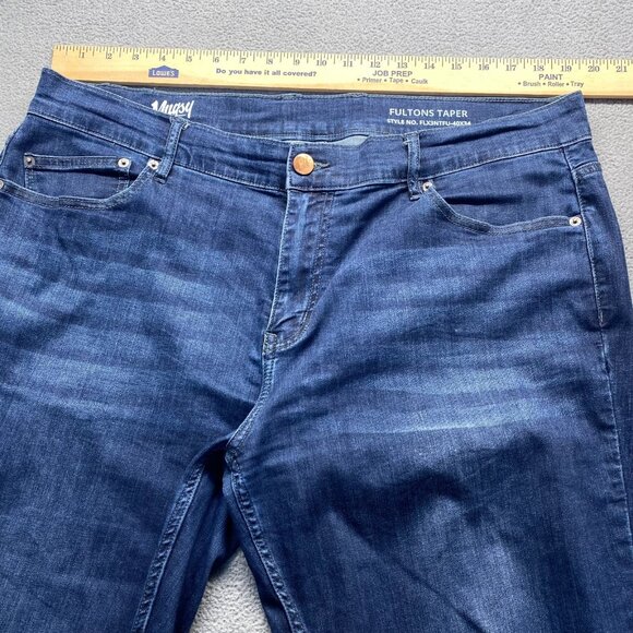 Mugsy Fultons Taper Blues Jeans Mens Size  40X30 Dark Blue Stretch Denim - Picture 5 of 12